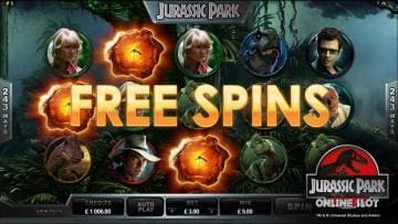 Free spins bonus on Jurassic Park Slots