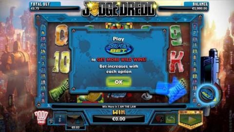 Wild Wins feature on Judge Dredd slot game