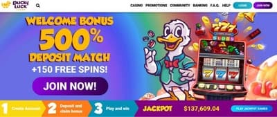 DuckyLuck Casino Welcome Bonus