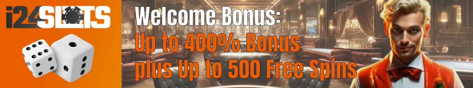 i24slots casino welcome bonus package