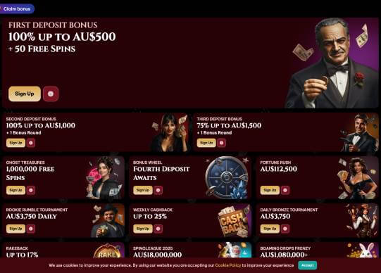 Spinogambino Casino promotions screenshot