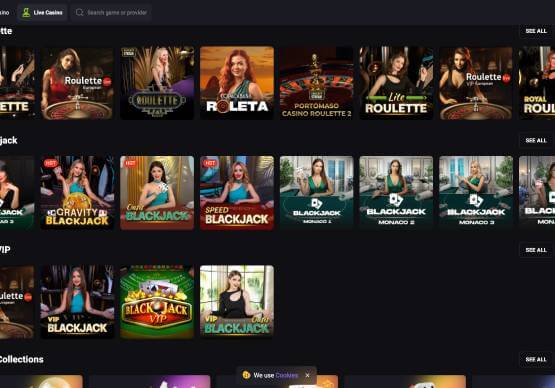 MateSlots Casino live games screenshots