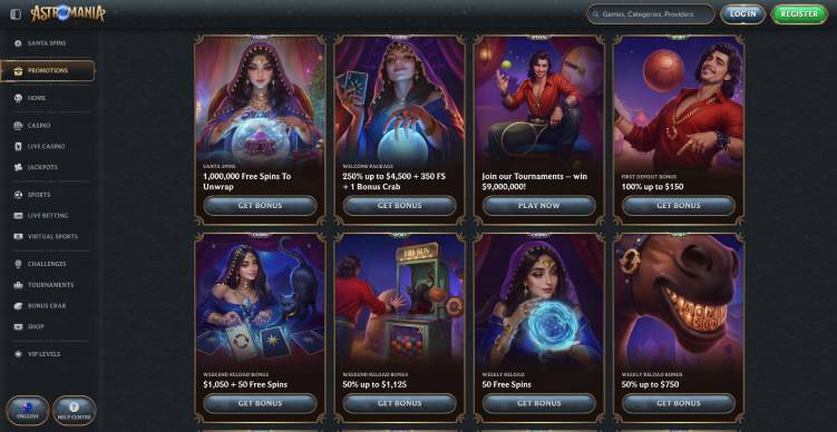 Astromania Casino promotions screenshot