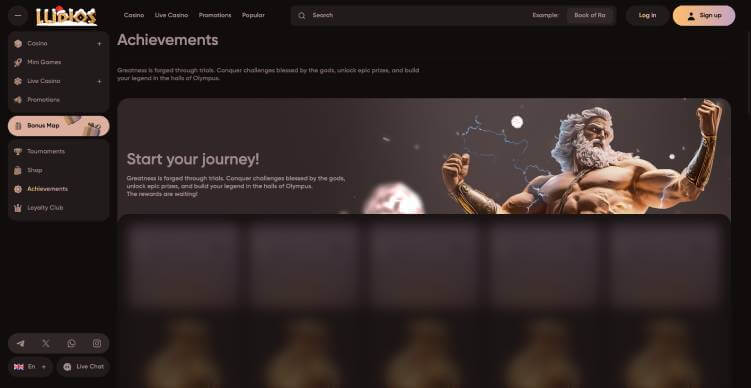 Ludios Casino achievements screenshot